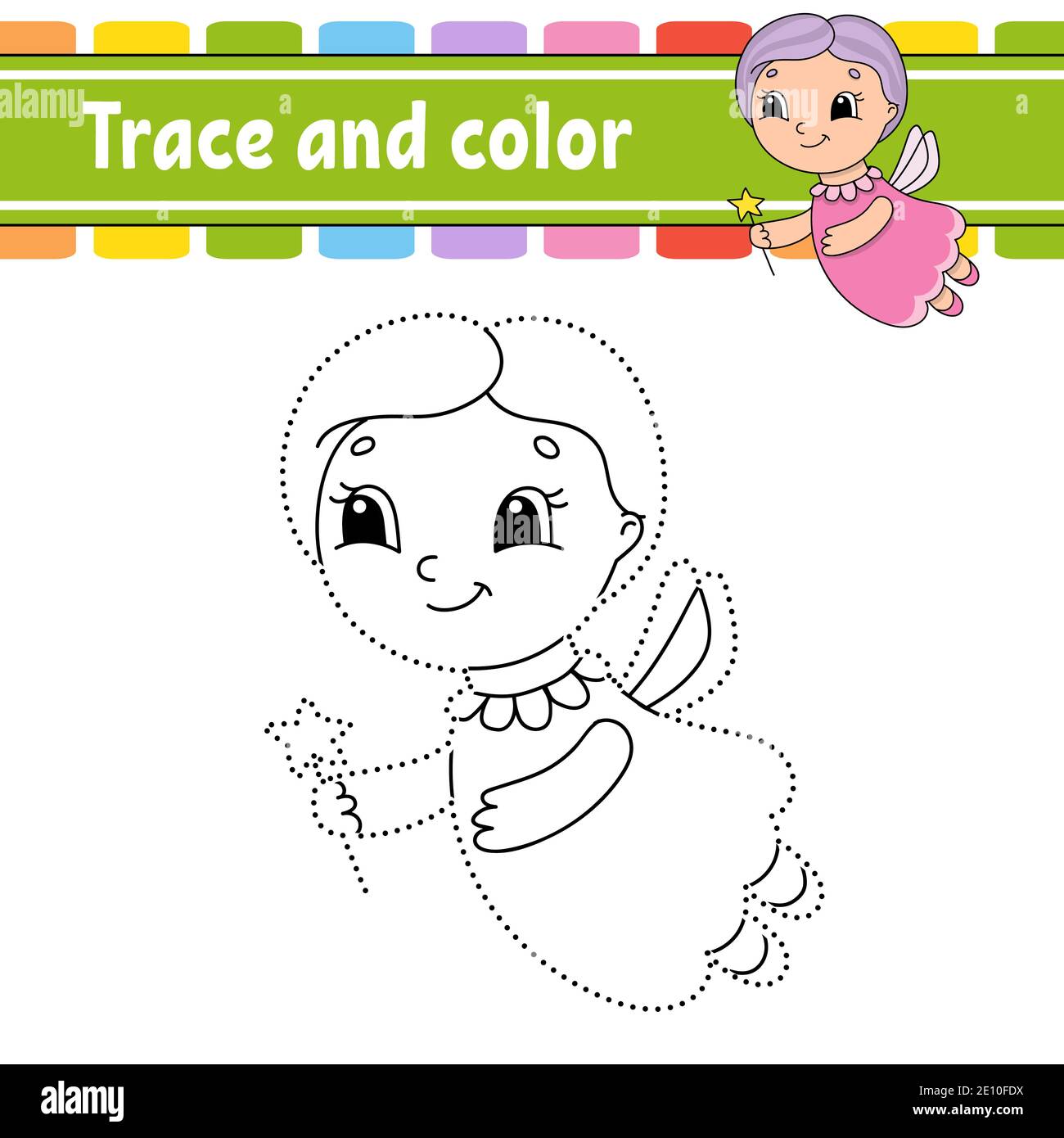 Trace and color. Coloring page for kids. Handwriting practice ...