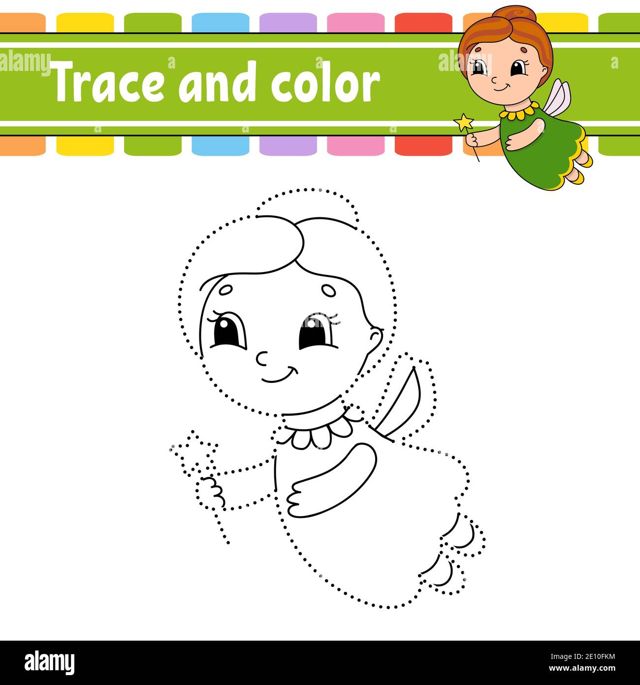 Trace and color. Coloring page for kids. Handwriting practice ...