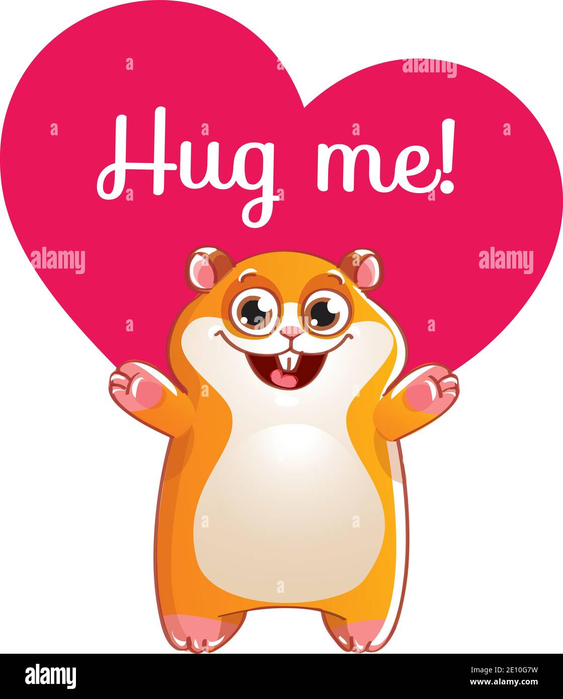 Cartoon hamster ready for a hugging Stock Vector