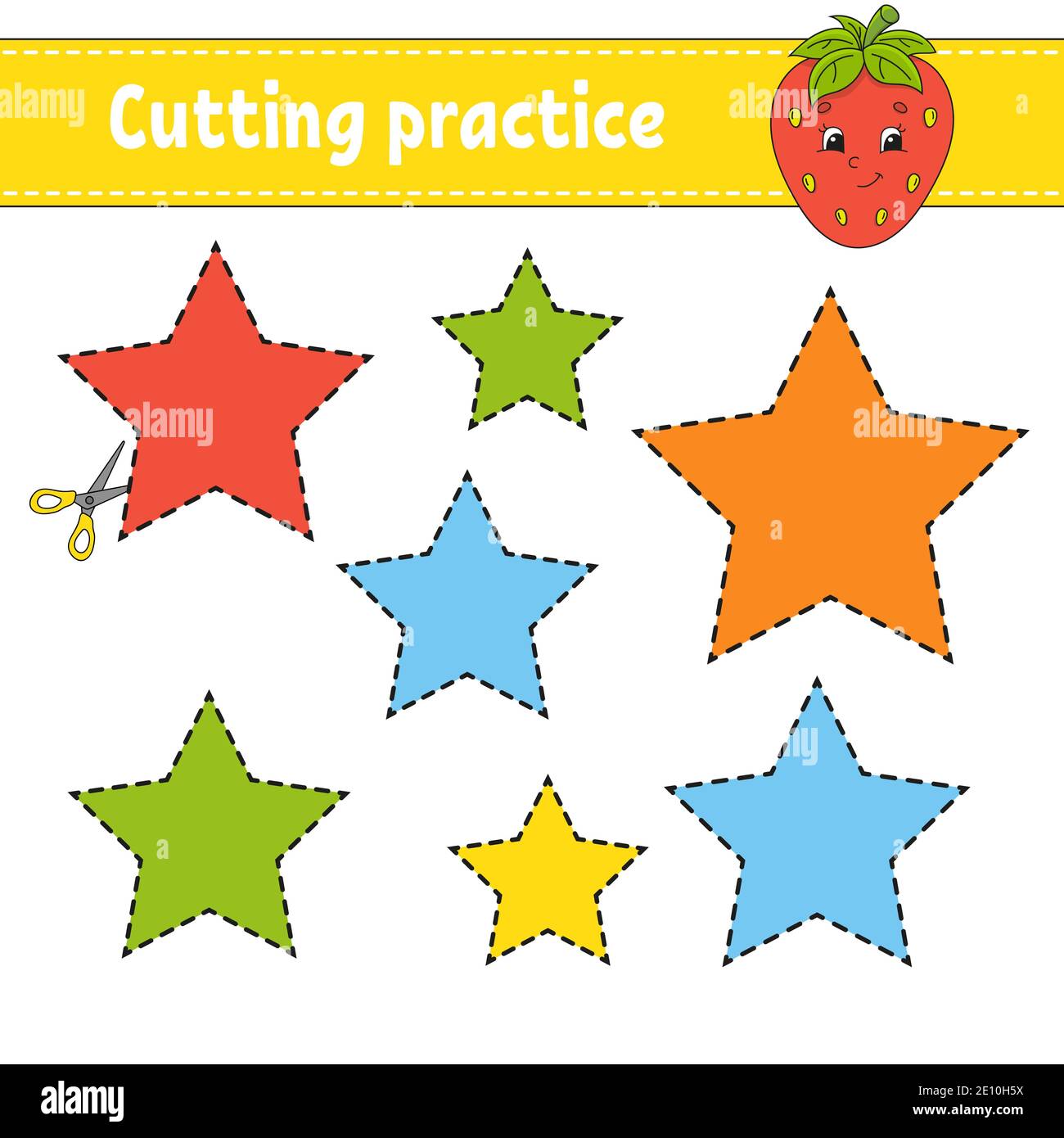 Cutting practice for kids. Education developing worksheet. Activity ...