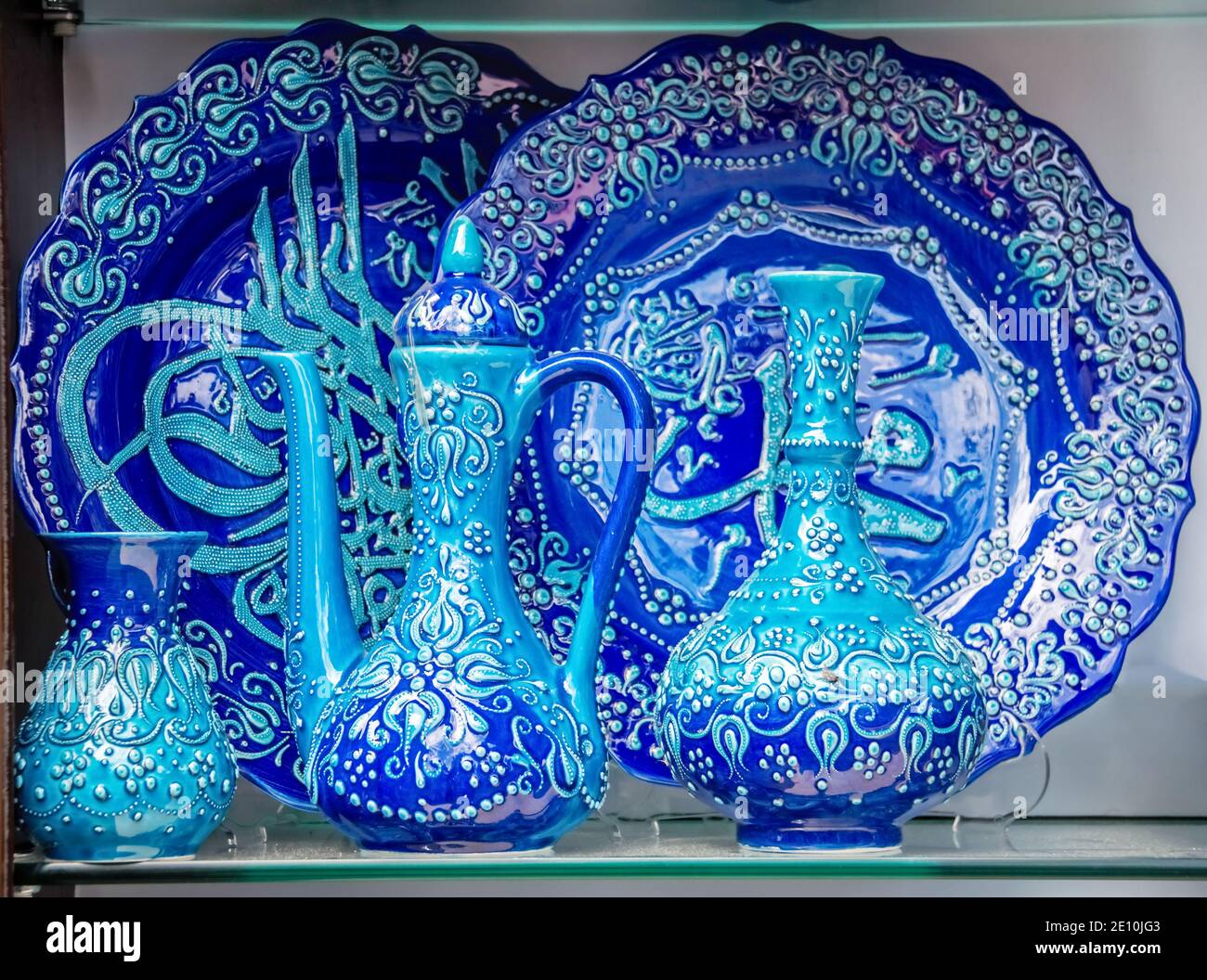 Collection of Turkish ceramics on sale Stock Photo - Alamy