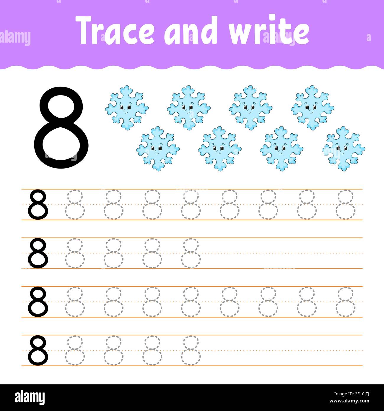 Trace and write. Handwriting practice. Learning numbers for kids ...