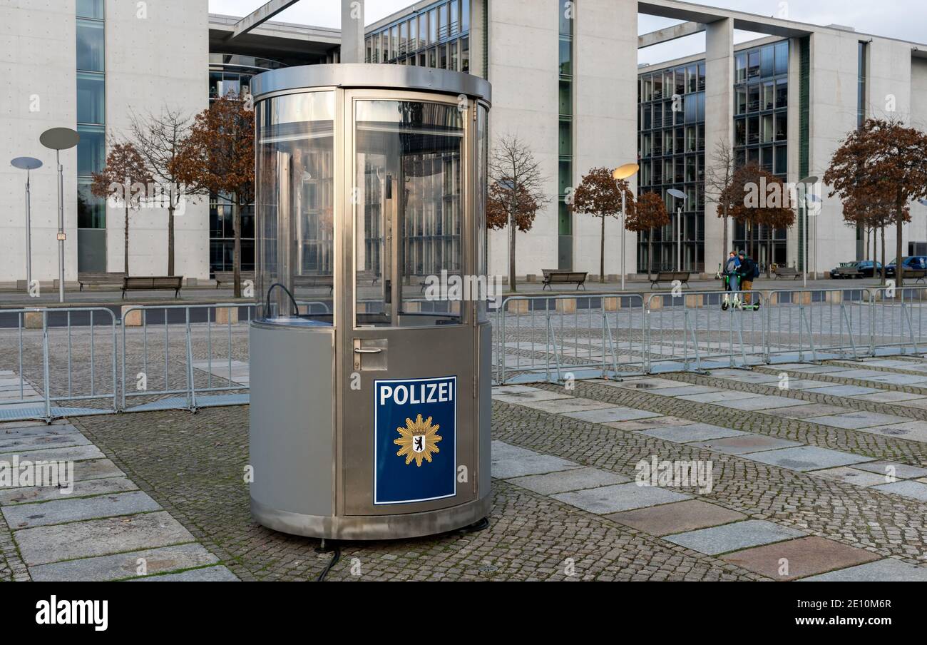 Guard House For The Police Station In Front Of The Berlin Reichstag Stock Photo