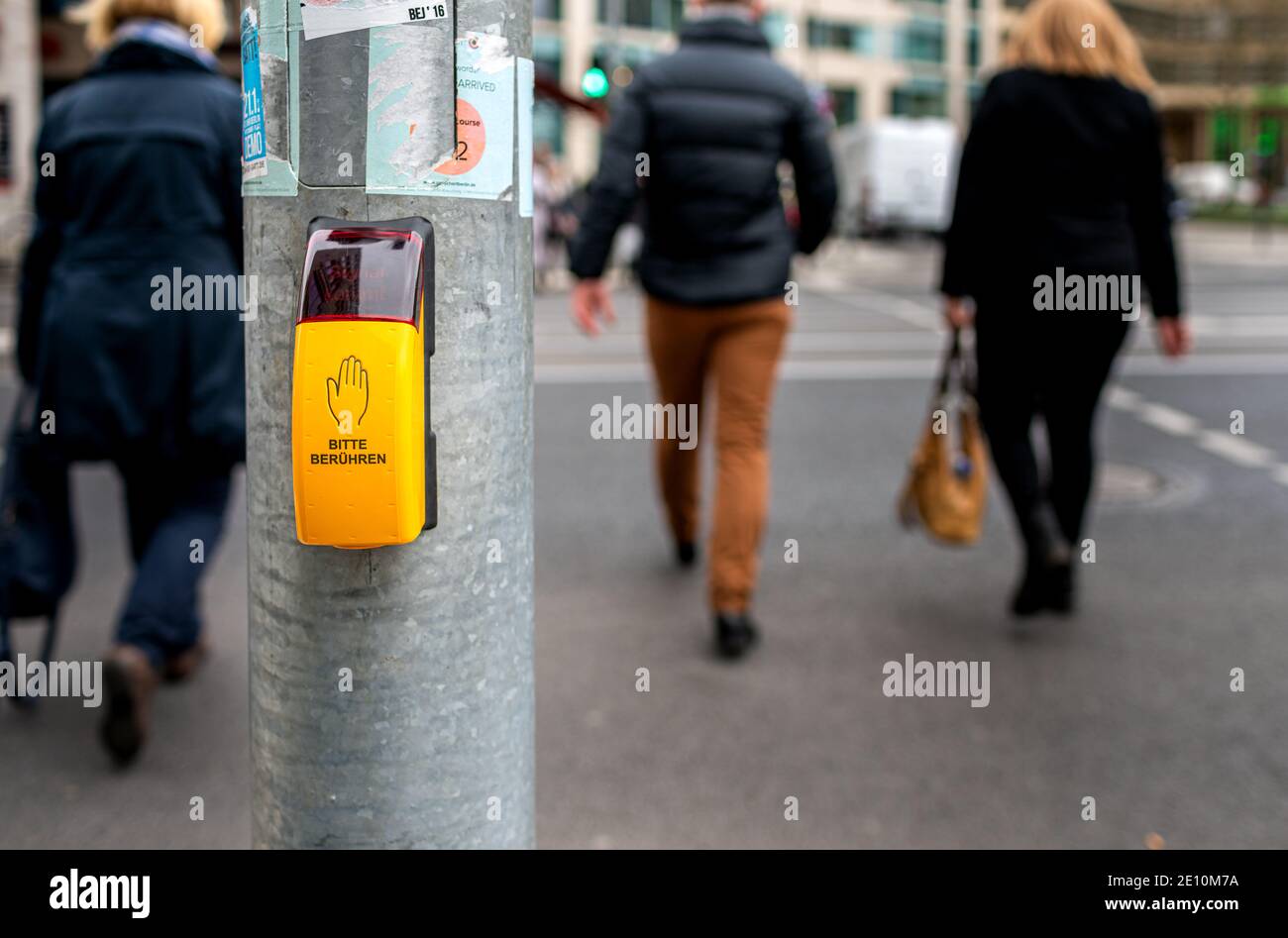 Sensor At A Pedestrian Traffic Light In Berlin Stock Photo
