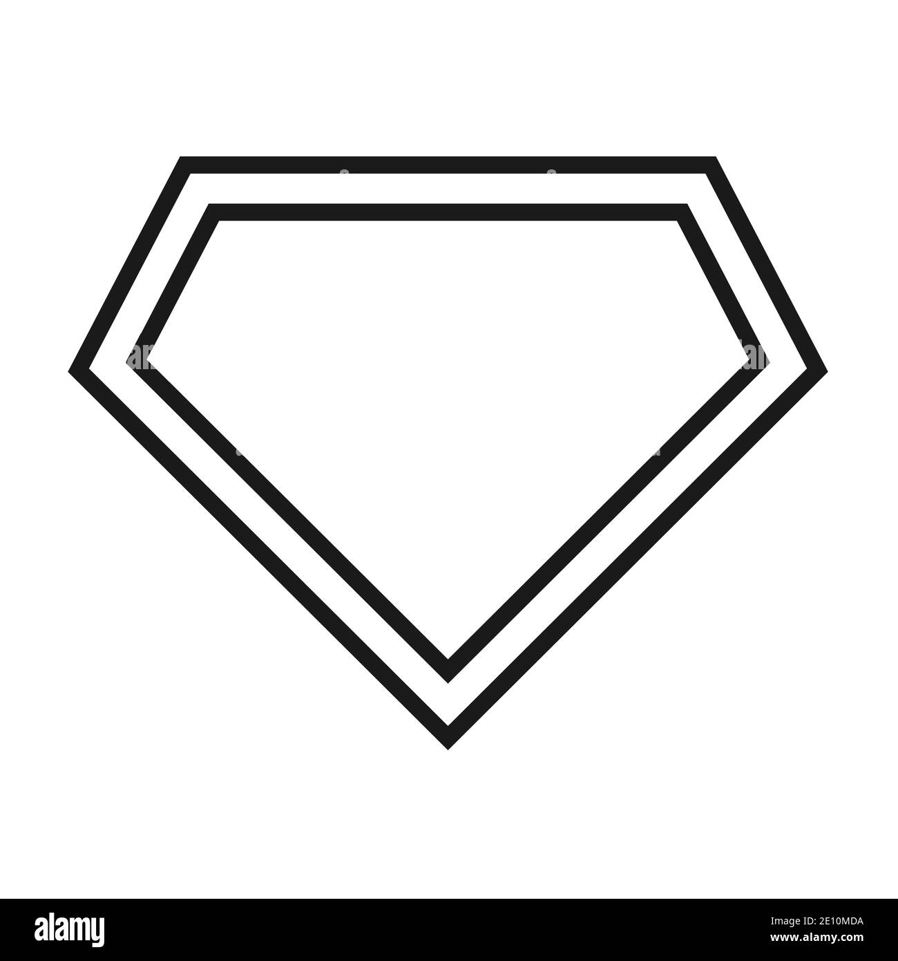 Comic hero icon, symbol shield. Isolated vector on white background . Stock Vector
