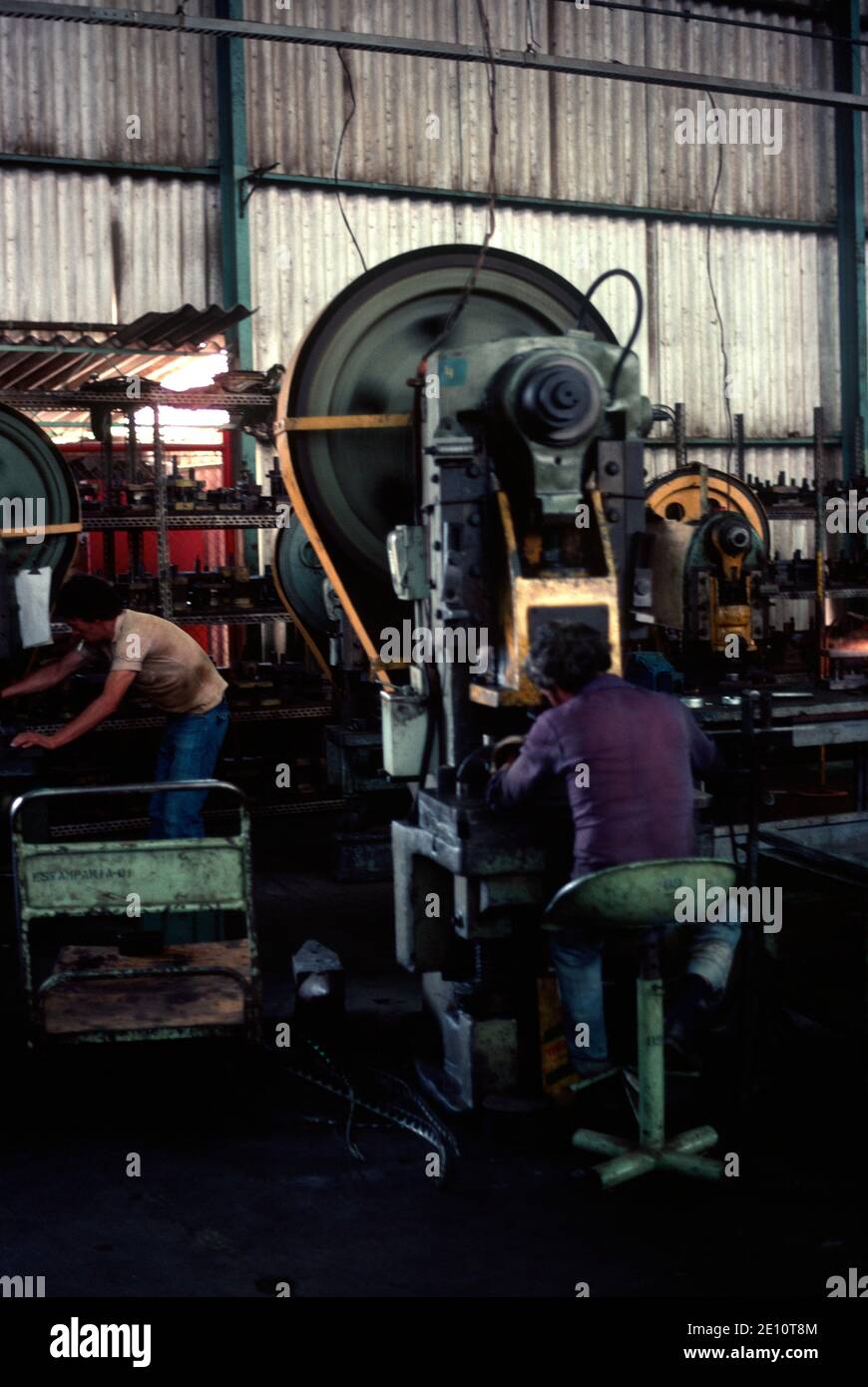 Scan from Slide 1985 Hatsuta factory Brasil machine tool press Stock Photo