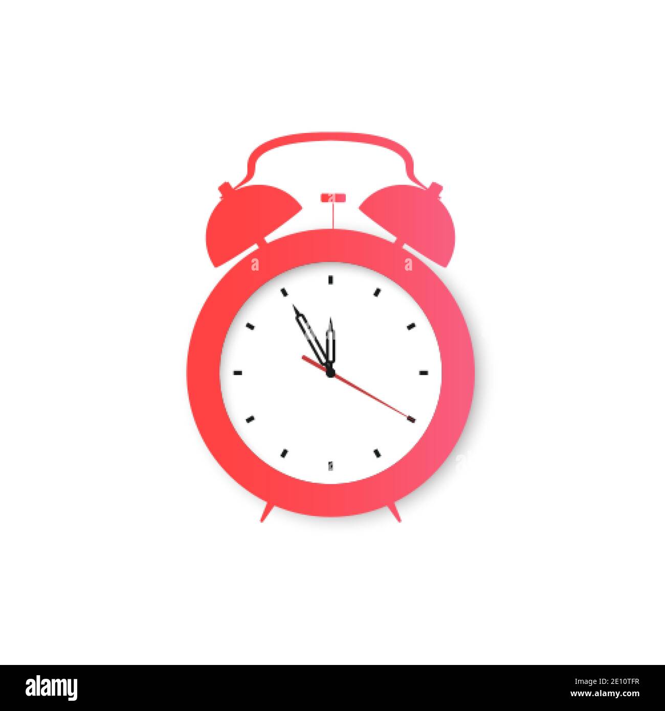 Clock. Alarm retro clock icon in flat style. Vector illustration isolated on white Stock Vector