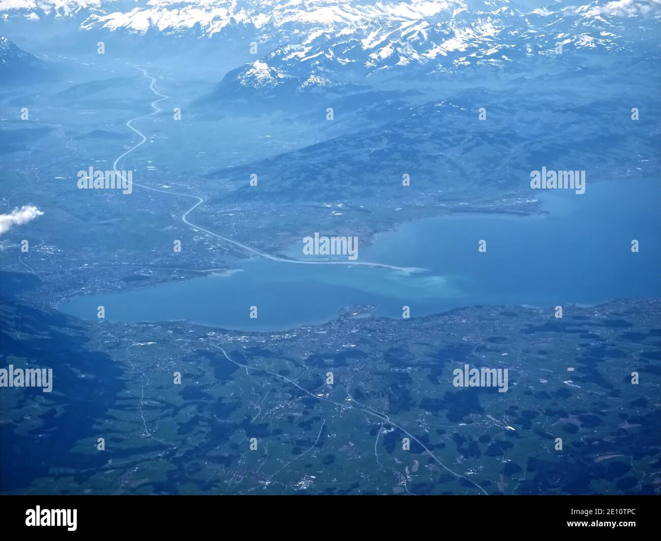 Aerial view of the italian alps seen from an airplane Stock Photo - Alamy