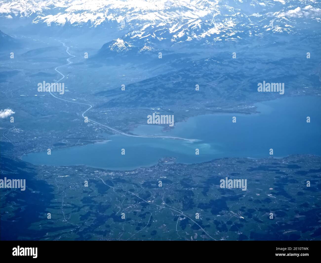 Aerial view of the italian alps seen from an airplane Stock Photo - Alamy