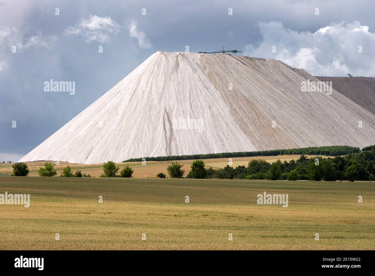 Germany's highest potash mountain (Monte Kali) near Heringen (Werra) in Hesse; it towers over the surrounding area by more than 200 metres Stock Photo