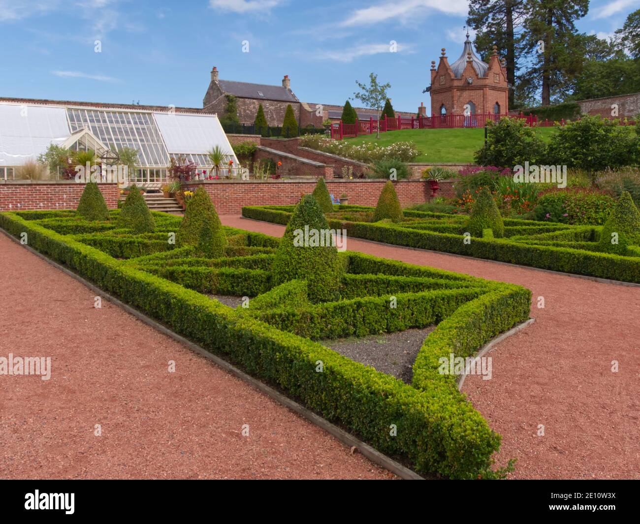 formal box hedge in the Queen Elizabeth Walled Gardens,Dumfries House