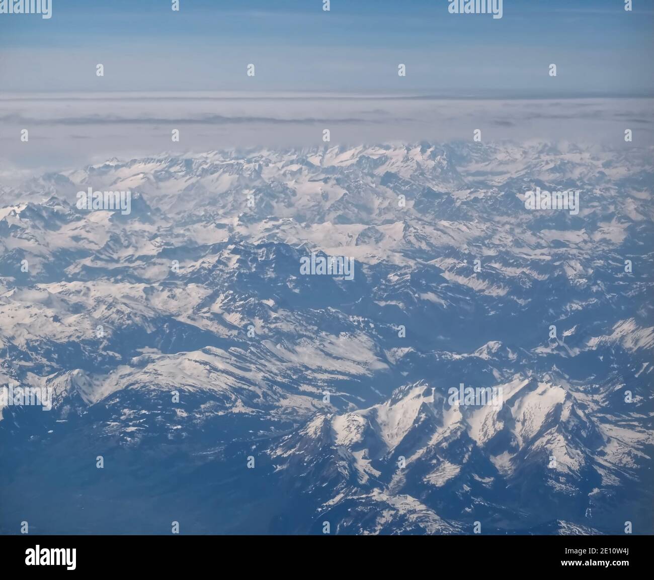 Aerial view of the italian alps seen from an airplane Stock Photo - Alamy