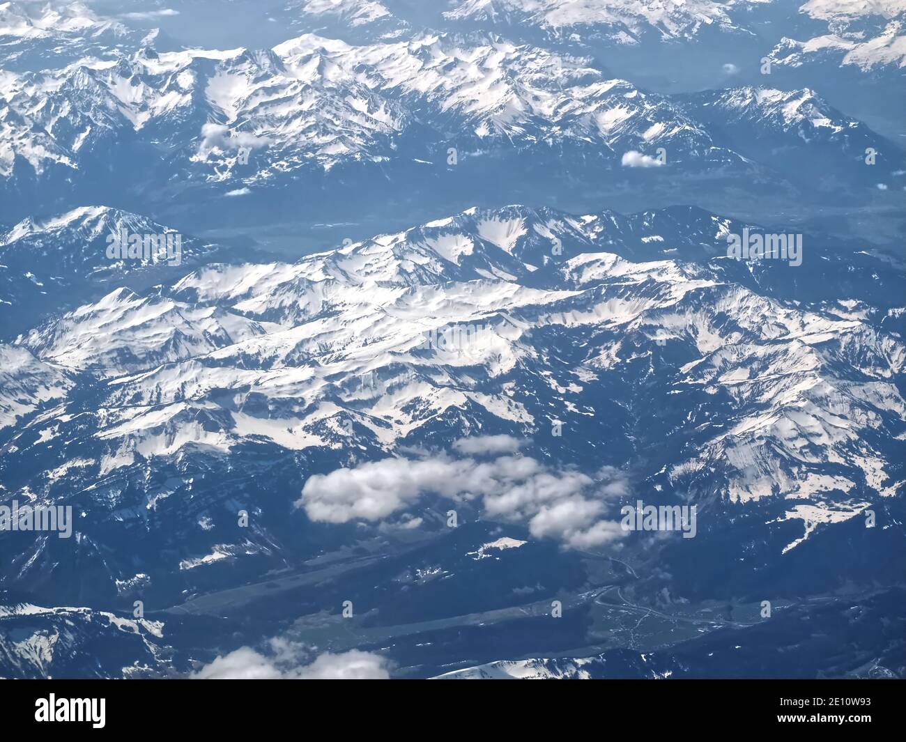 Aerial view of the italian alps seen from an airplane Stock Photo - Alamy