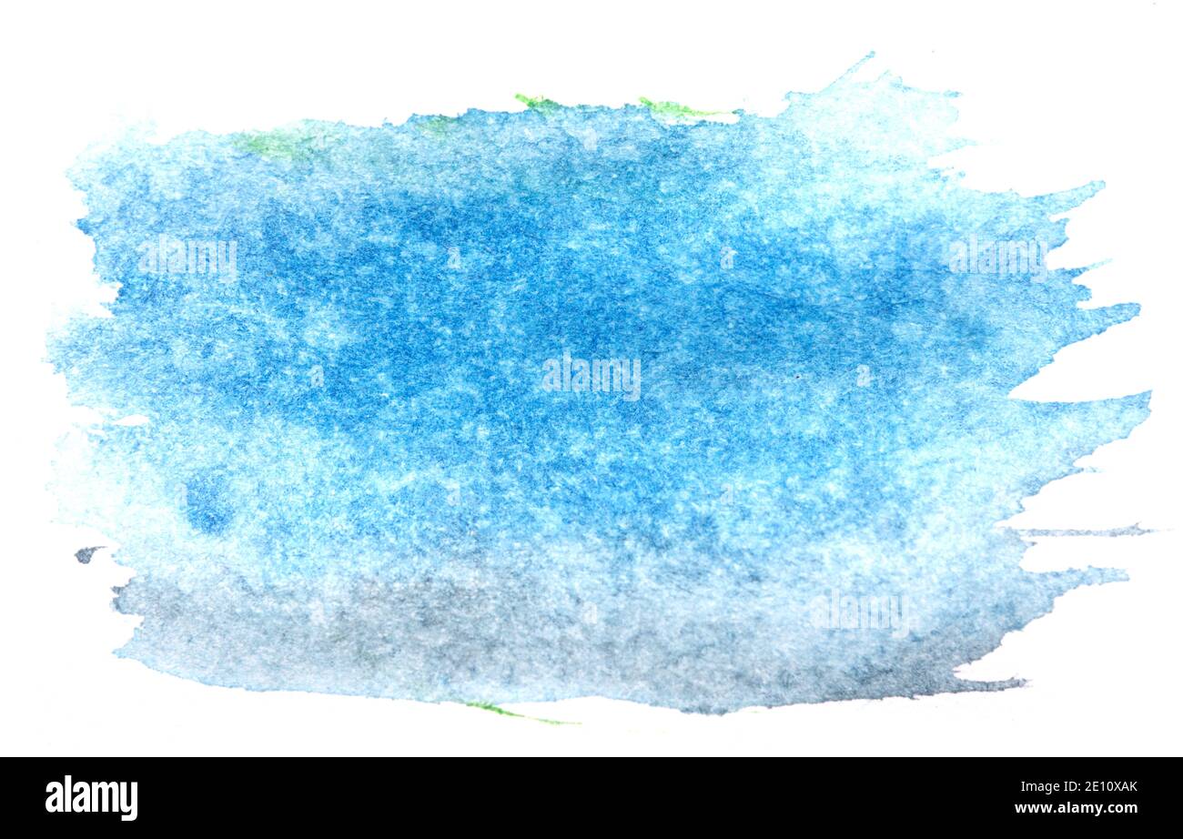 Blue watercolor stroke isolated on white background Stock Photo - Alamy