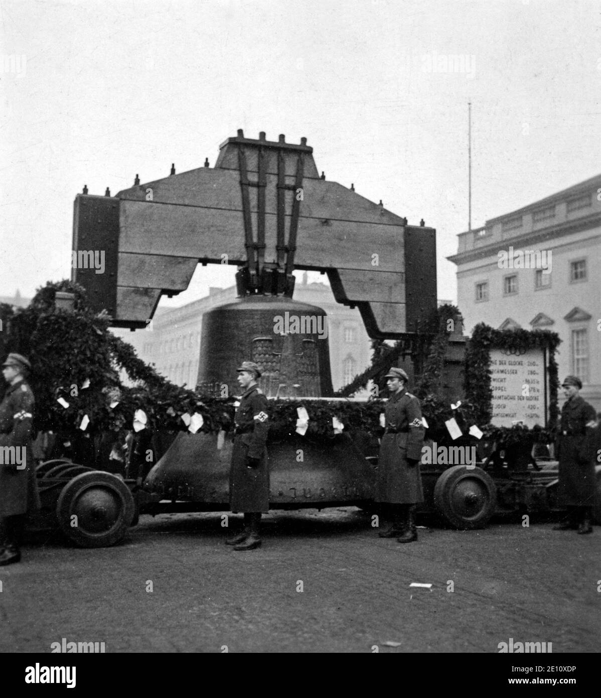 transport of the Olympia Bell, 1936, Berlin, Germany Stock Photo