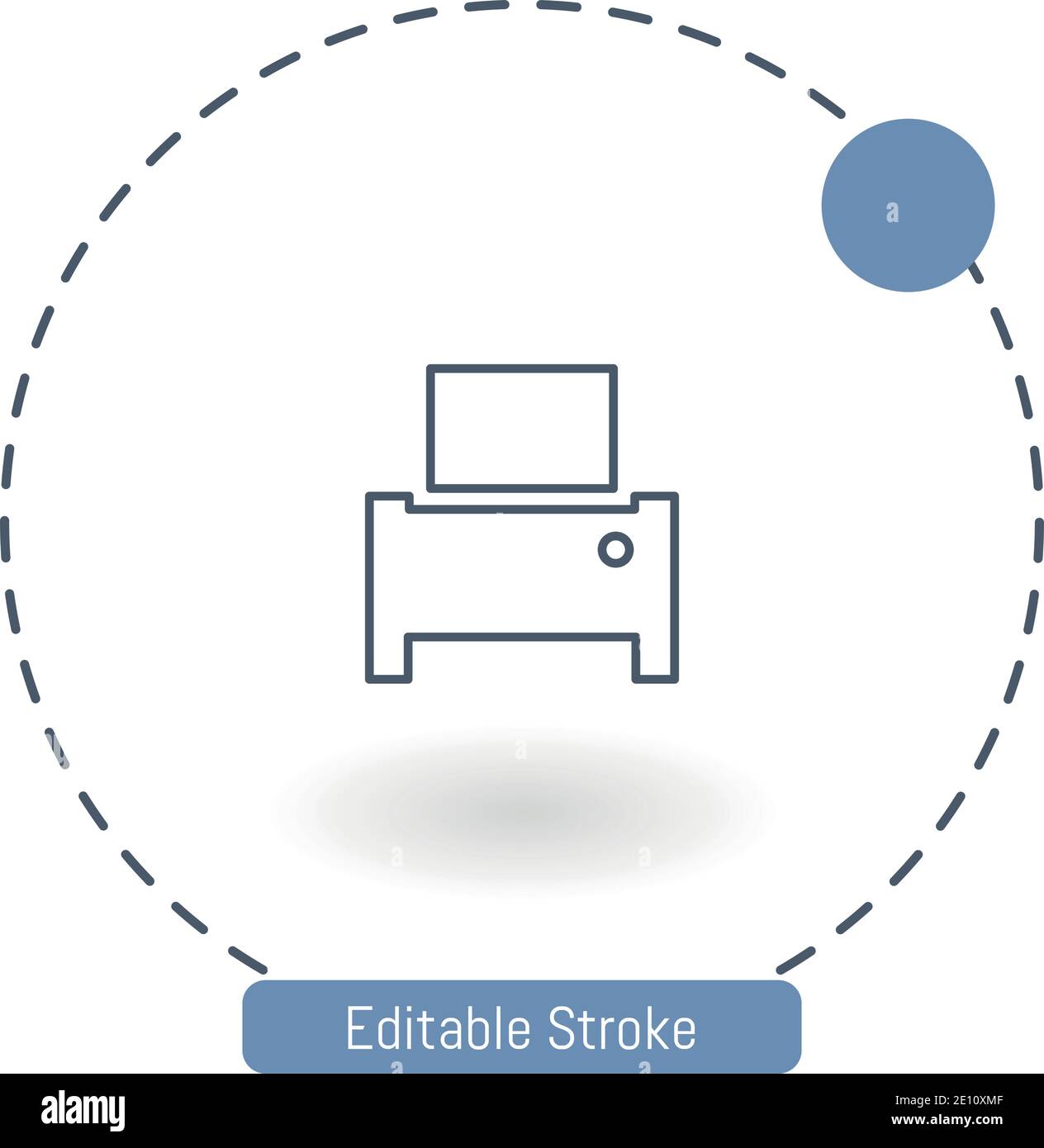printer machine vector icon editable stroke outline icons for web and mobile Stock Vector
