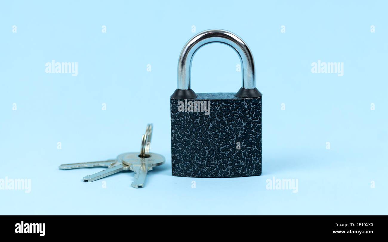 Lock and key like symbol of security concept Stock Photo