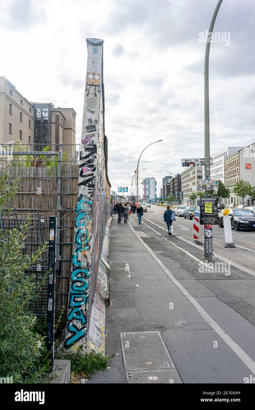 Berlin Wall Remains with some graffiti art Stock Photo