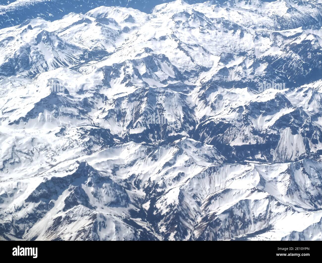 Aerial view of the italian alps seen from an airplane Stock Photo - Alamy