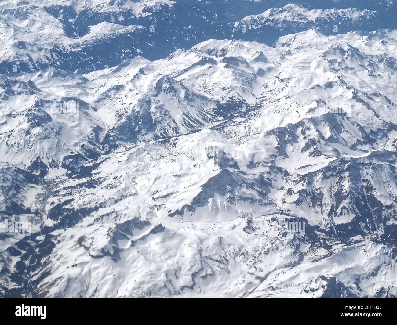 Aerial view of the italian alps seen from an airplane Stock Photo - Alamy