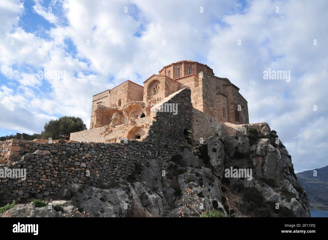 Aghia Sophia byzantine church, Monemvasia, Greece Stock Photo