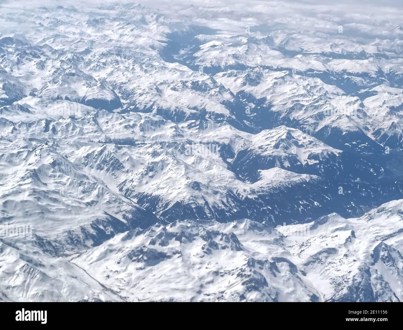 Aerial view of the italian alps seen from an airplane Stock Photo - Alamy
