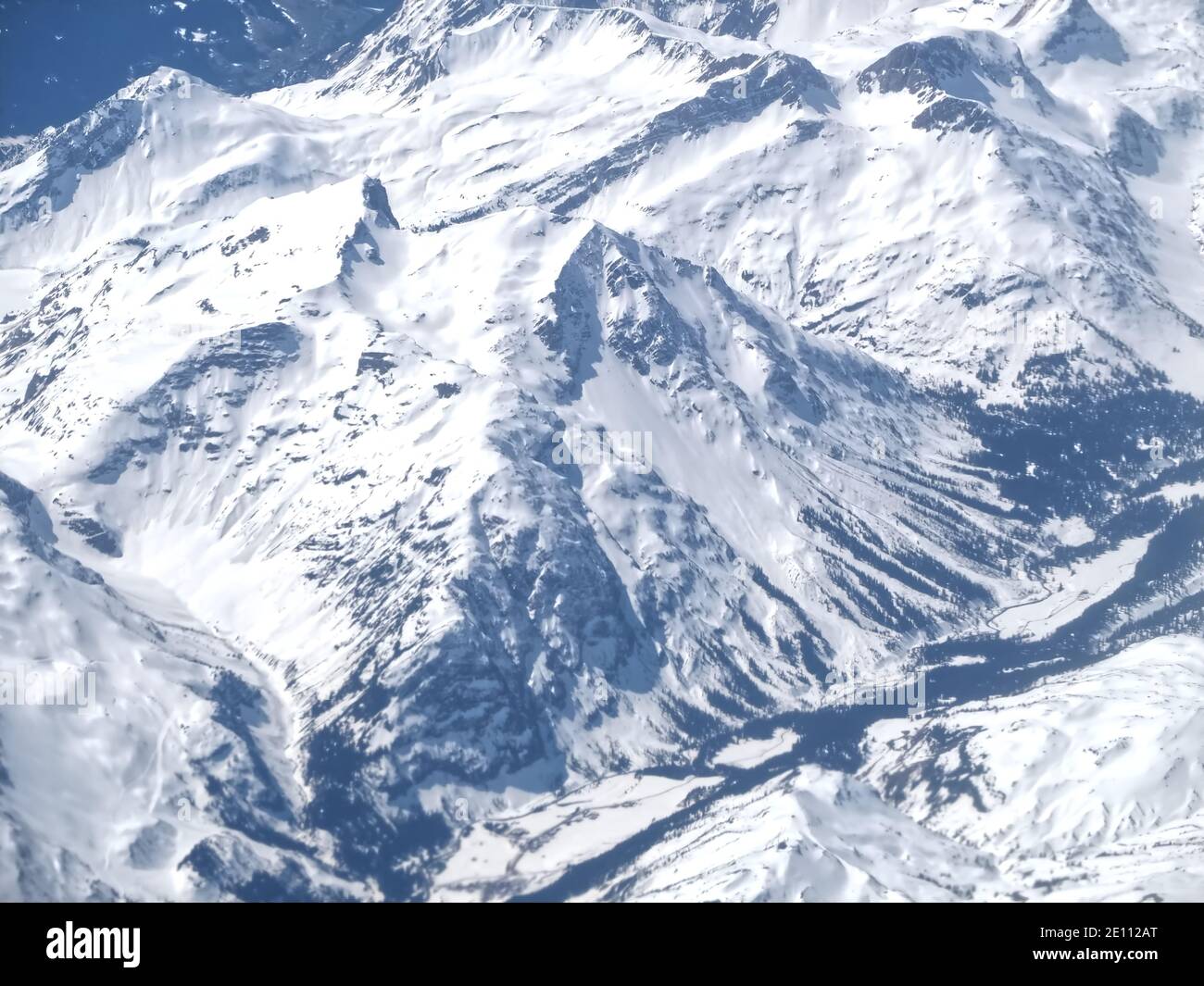 Aerial view of the italian alps seen from an airplane Stock Photo - Alamy