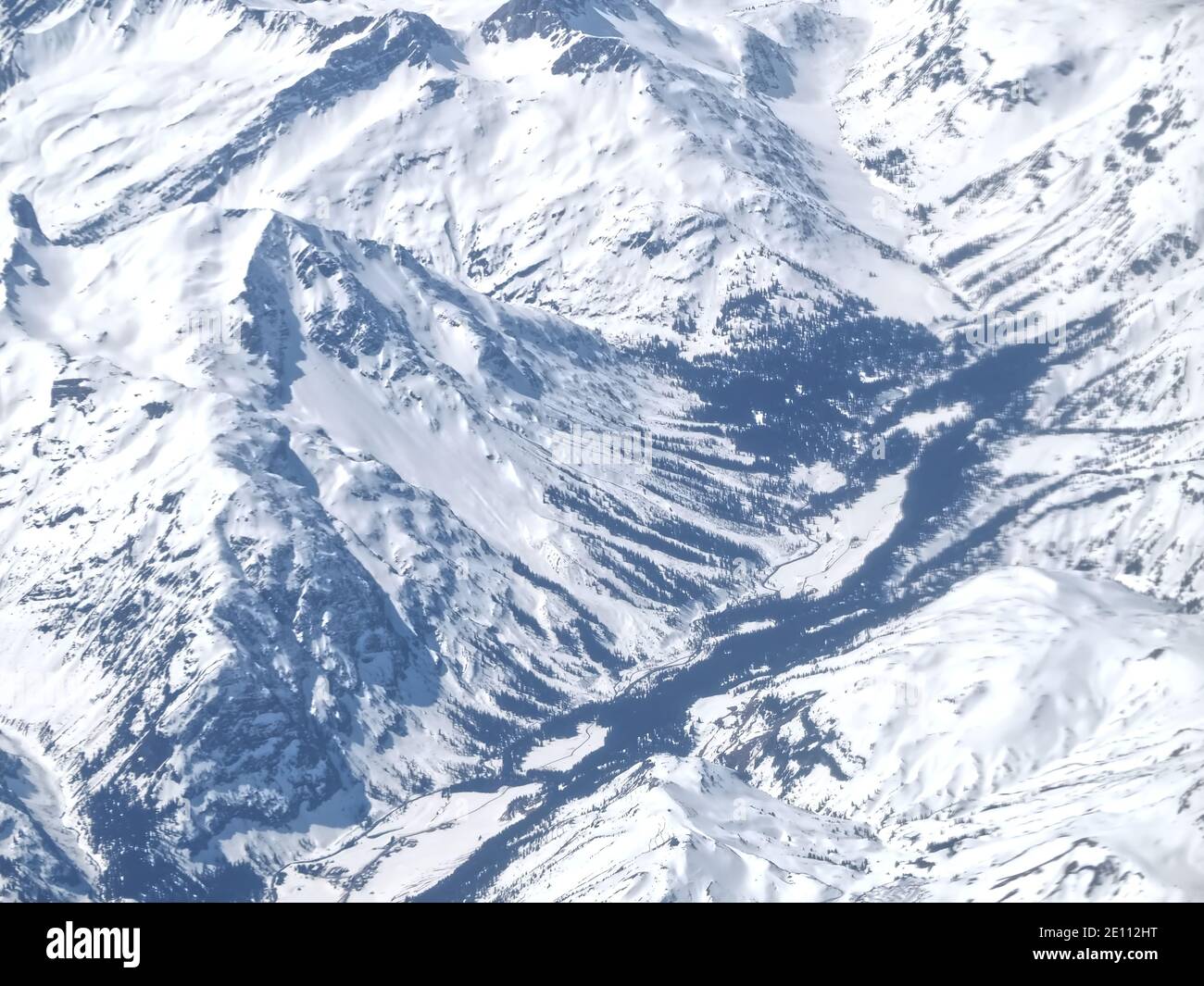 Aerial view of the italian alps seen from an airplane Stock Photo - Alamy