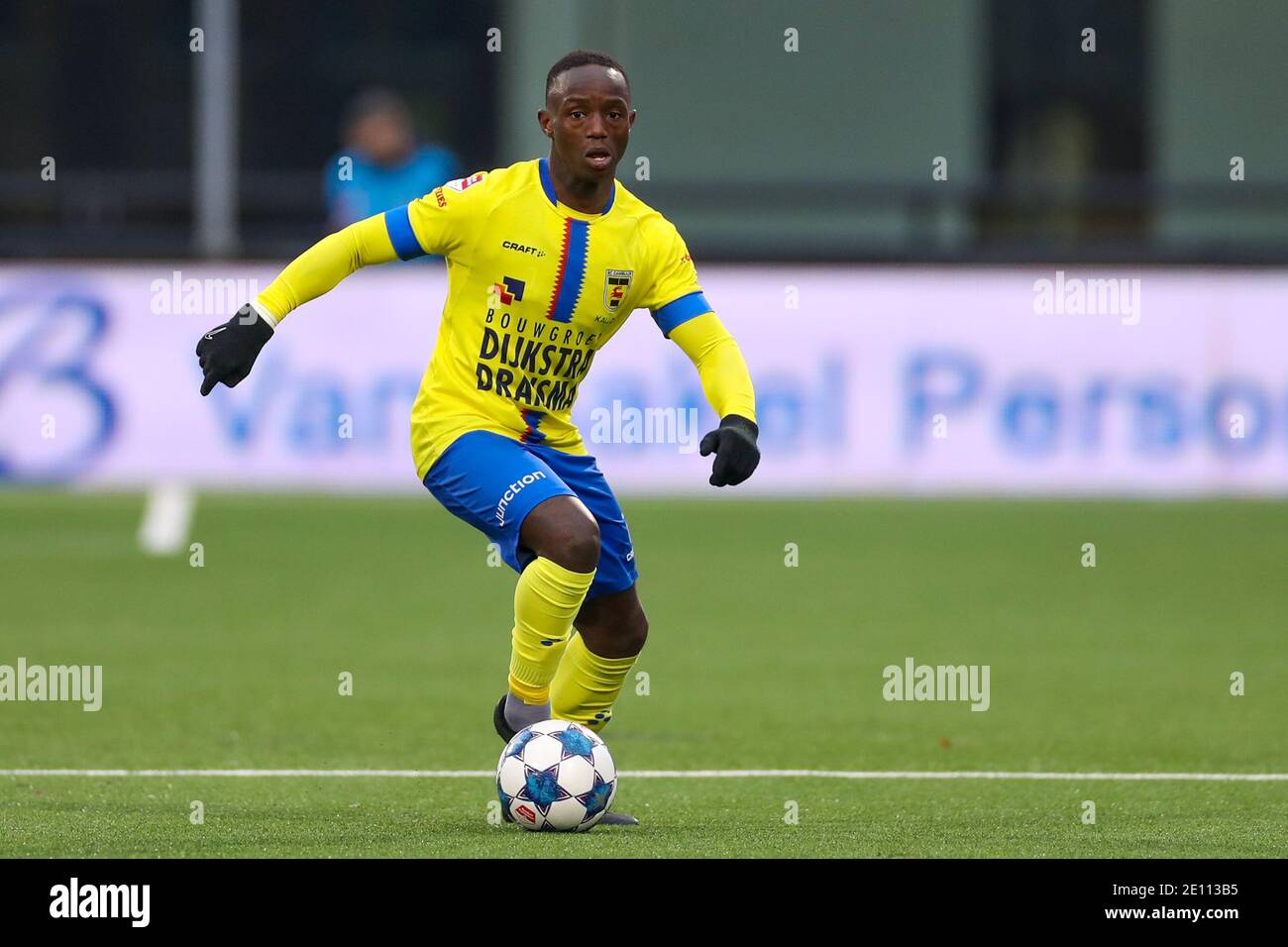 EINDHOVEN, NETHERLANDS - JANUARY 3: Issa Kallon of SC Cambuur during the Dutch Keukenkampioendivisie match between FC Eindhoven and Cambuur at Jan Lou Stock Photo