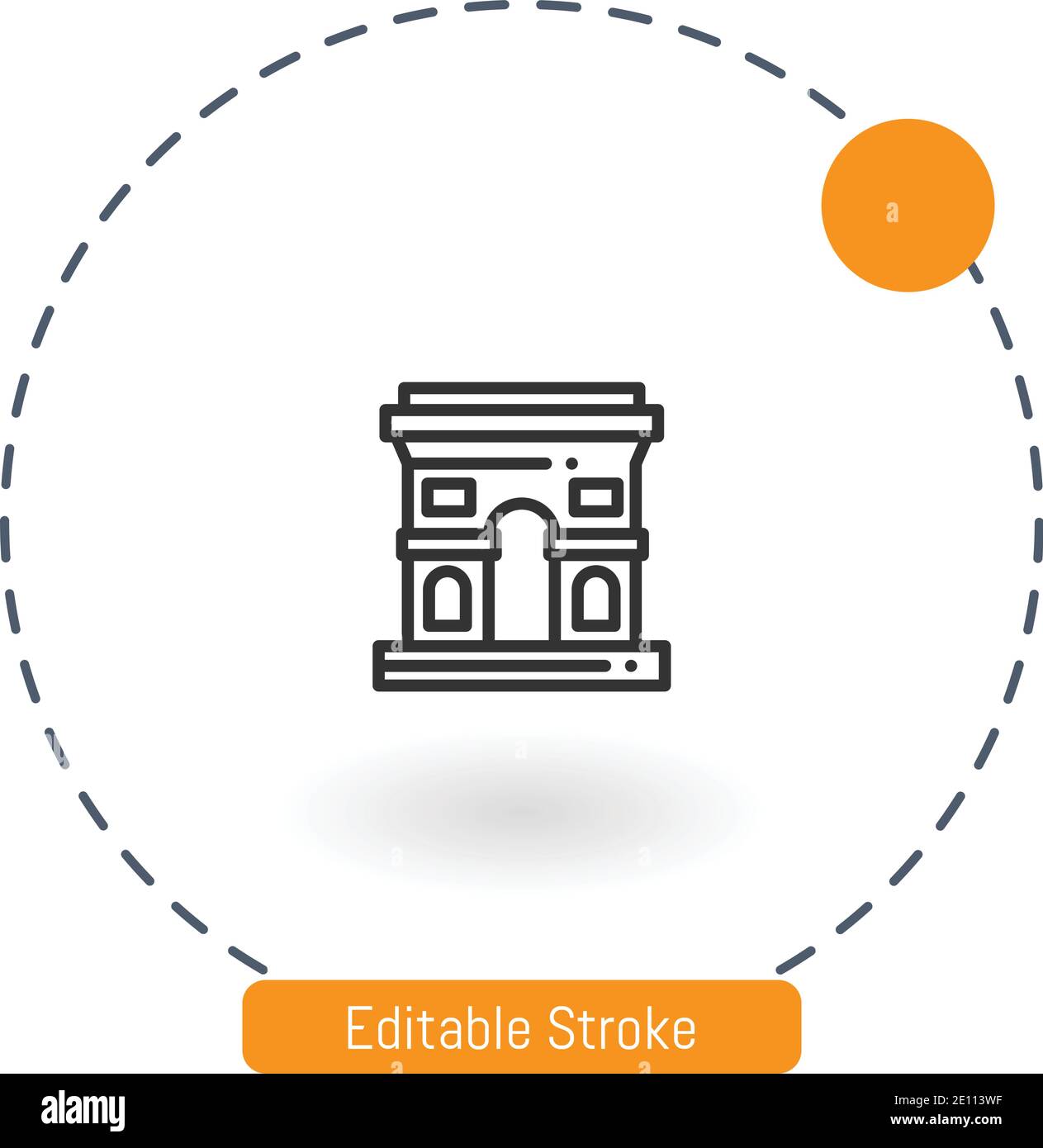 arch vector icon editable stroke outline icons for web and mobile Stock Vector