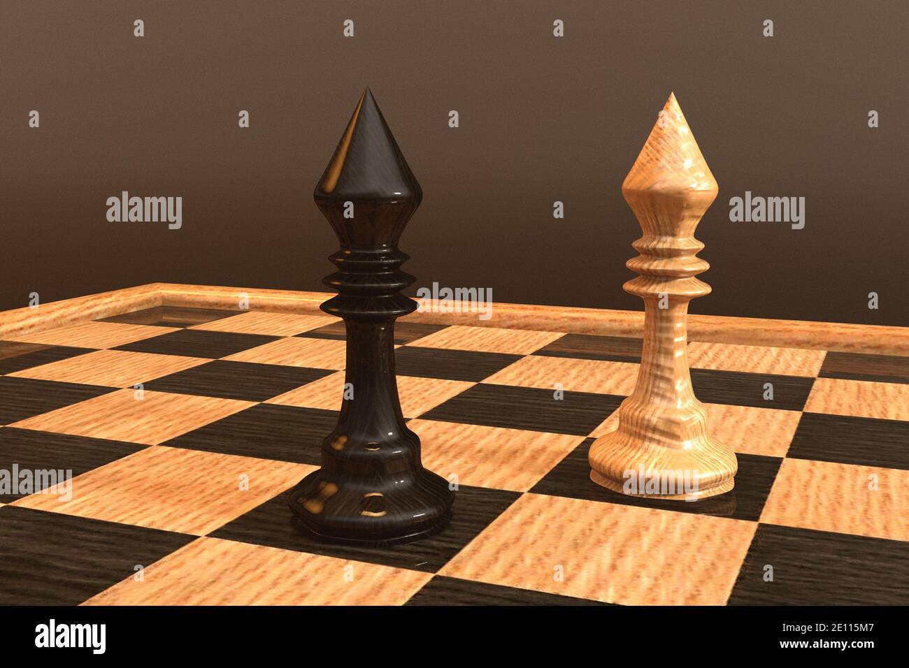 Digital 3D Illustration Of A Chess Board Stock Photo - Alamy