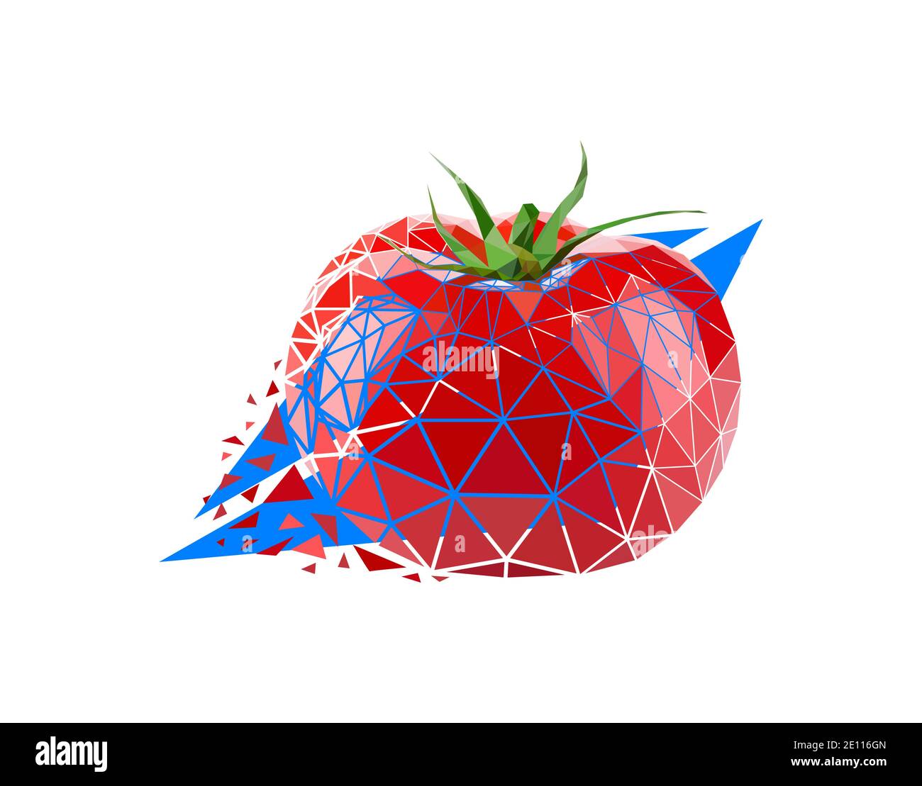 Vector tomato in low poly style Stock Vector