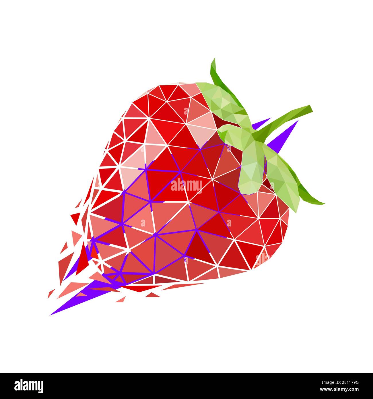 Vector strawberry in low poly style Stock Vector Image & Art - Alamy