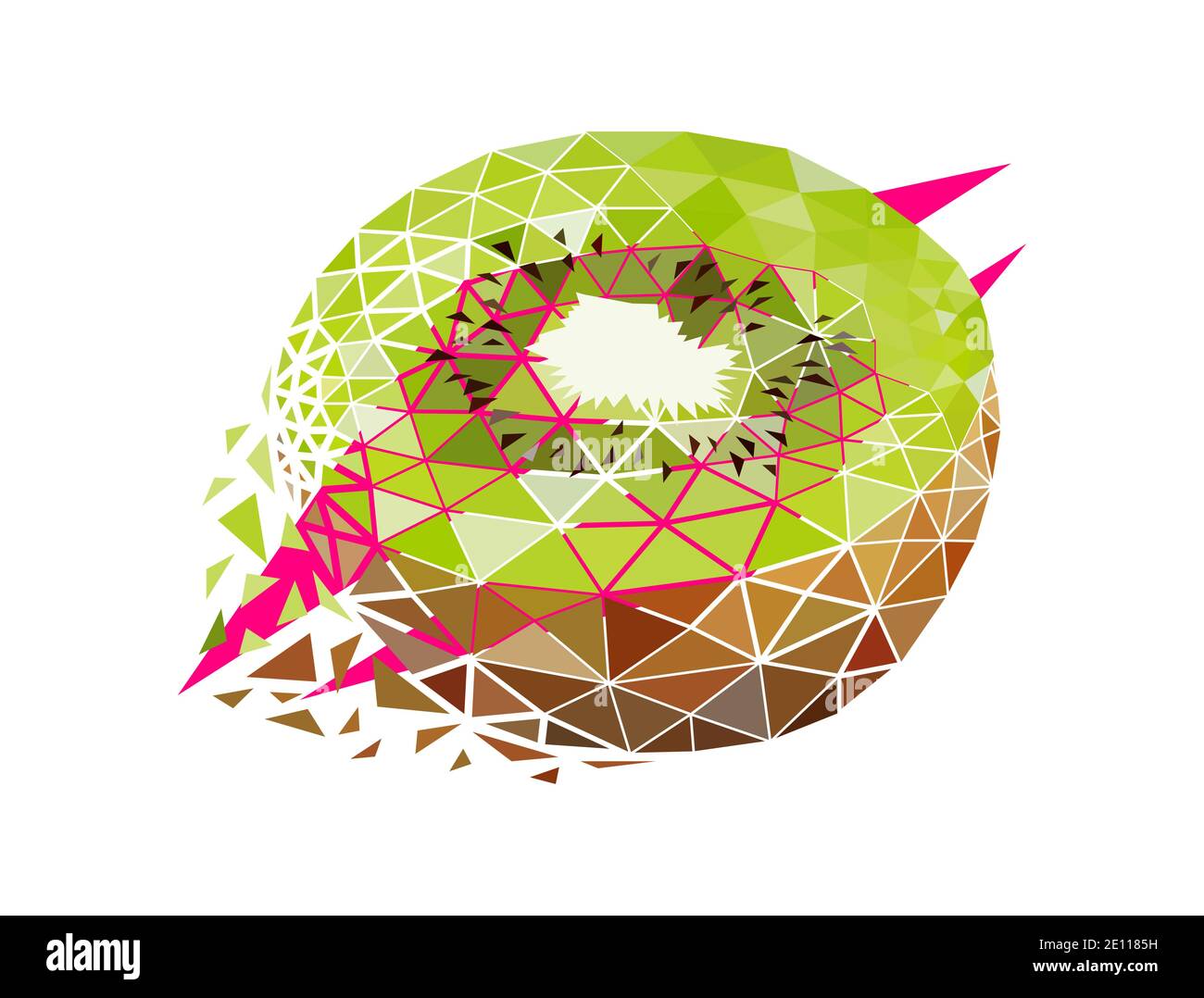 Vector kiwi in low poly style Stock Vector