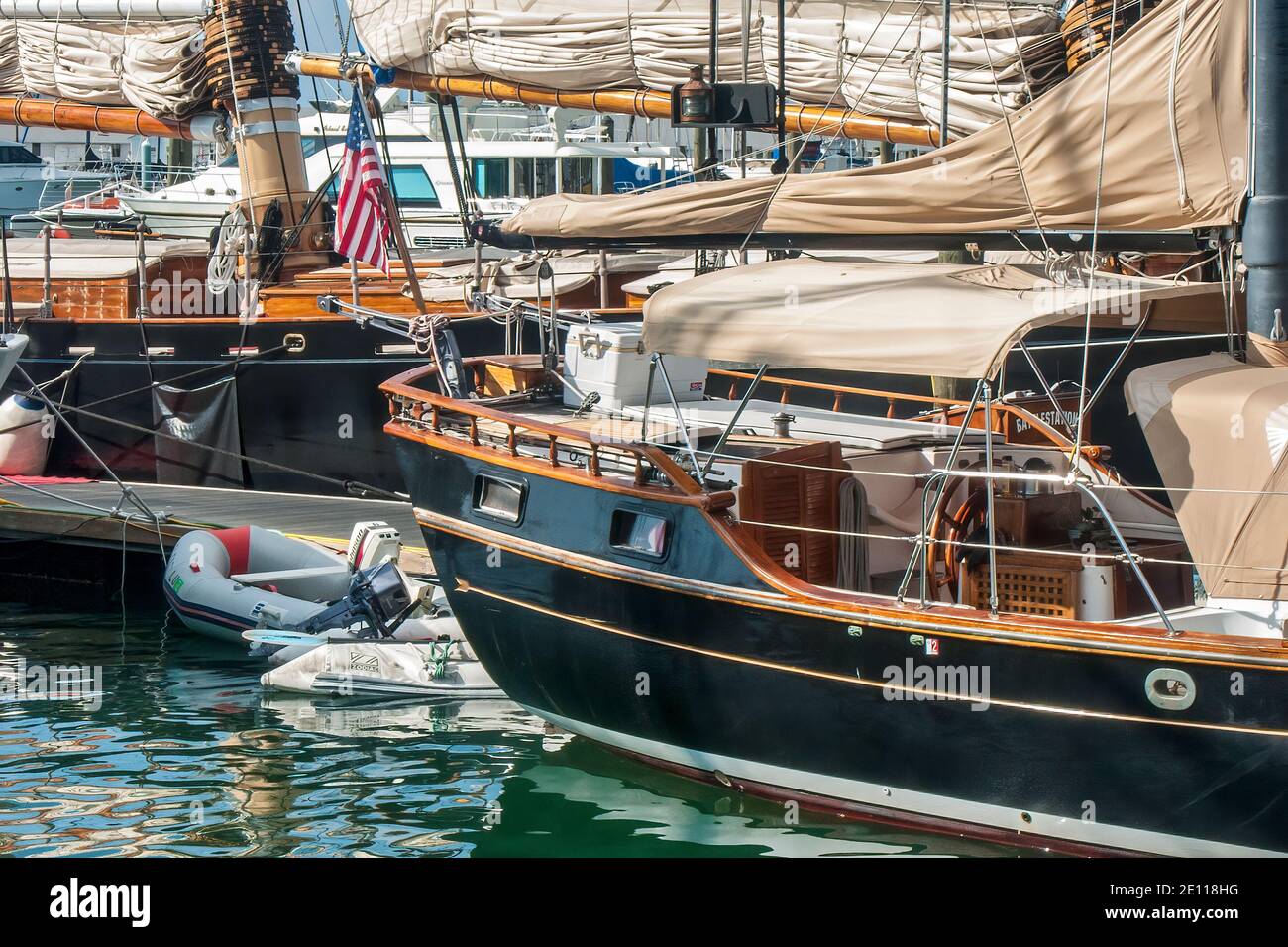 Large sailboats at the Conch Harbor Marina in Key West in the Florida