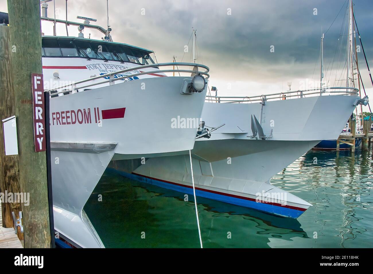 The ferry boat to Fort Jefferson in Dry Tortugas National Park docked