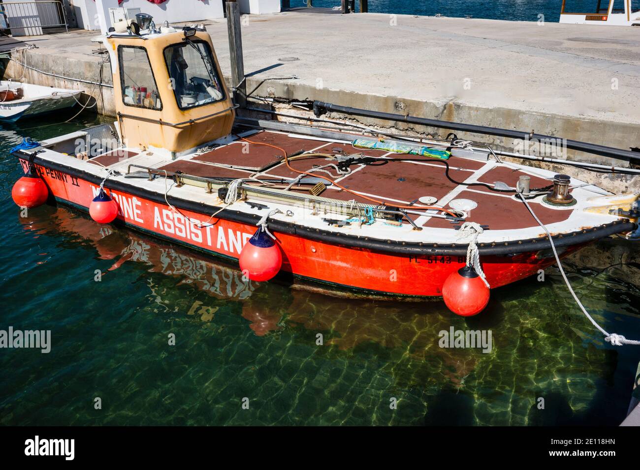 Marine Assistant boat docked at the Conch Harbor Marina in Key West in