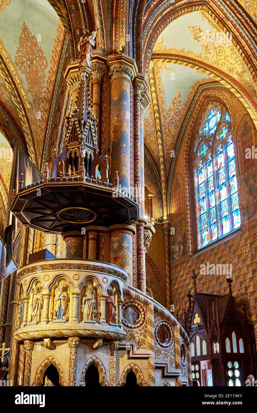 Matthias church budapest interior hi-res stock photography and images
