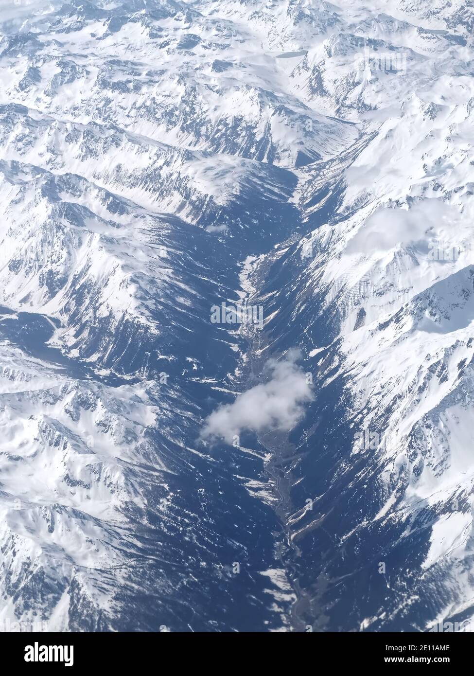 Aerial view of the italian alps seen from an airplane Stock Photo - Alamy
