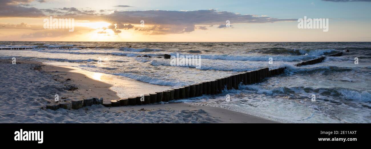 Evening Light, Coast, Baltic Sea, Mecklenburg-West Pomerania, Germany, Europe Stock Photo