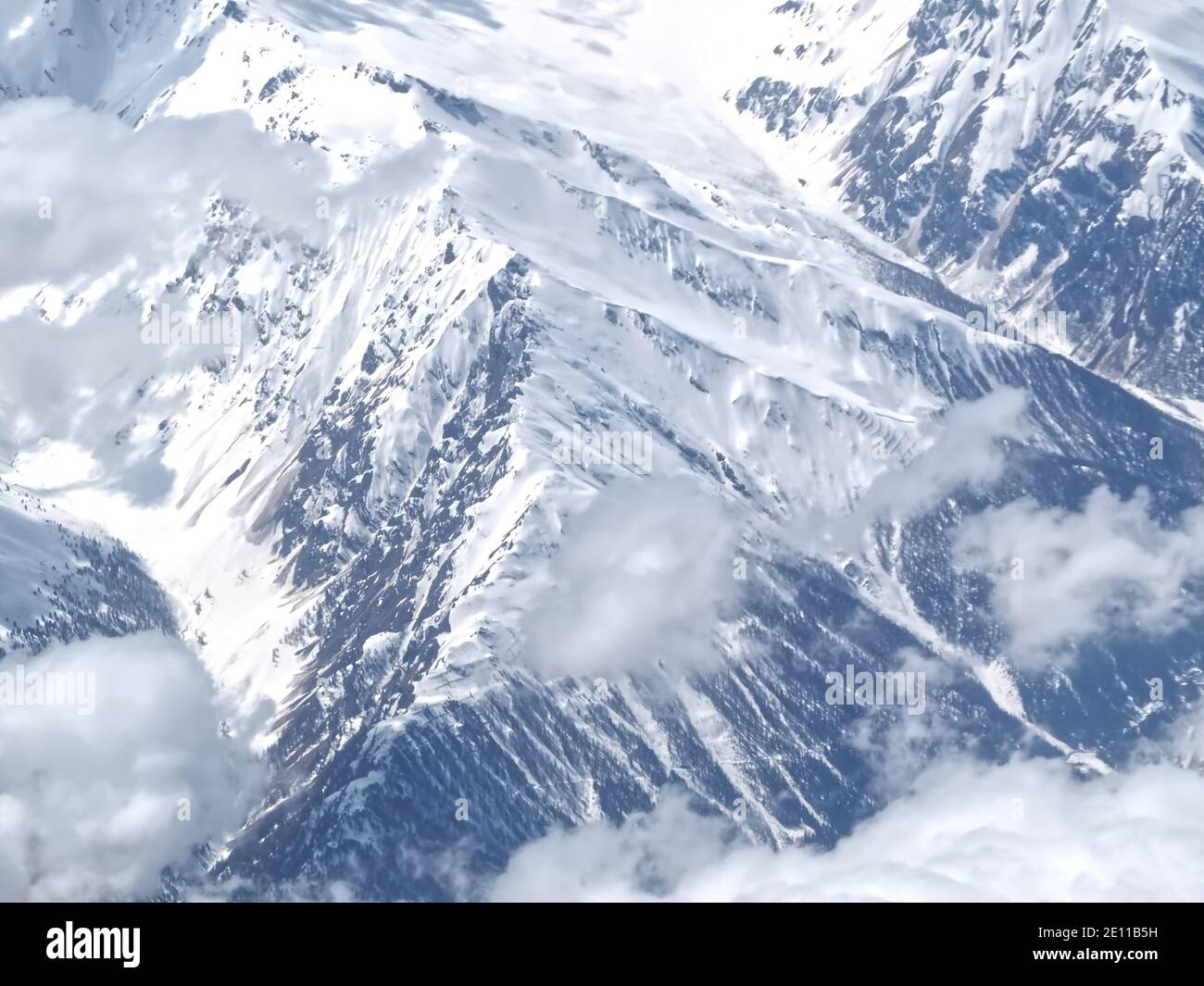 Aerial view of the italian alps seen from an airplane Stock Photo - Alamy
