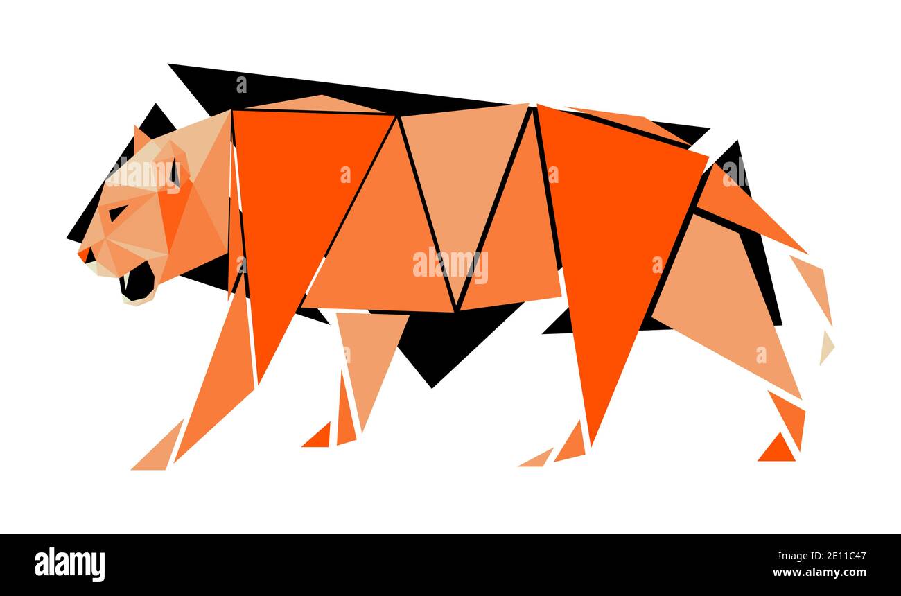 Vector tiger in low poly style Stock Vector