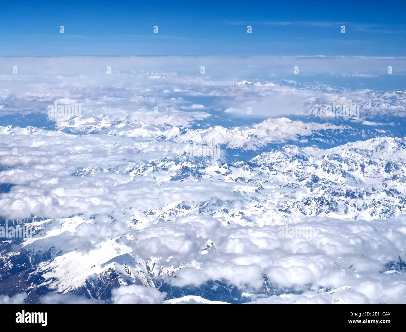 Aerial view of the italian alps seen from an airplane Stock Photo - Alamy
