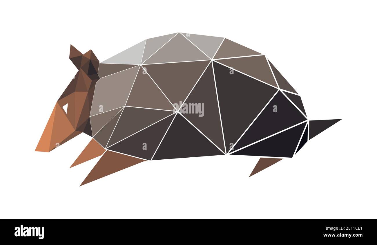 Vector armadilo in low poly style Stock Vector
