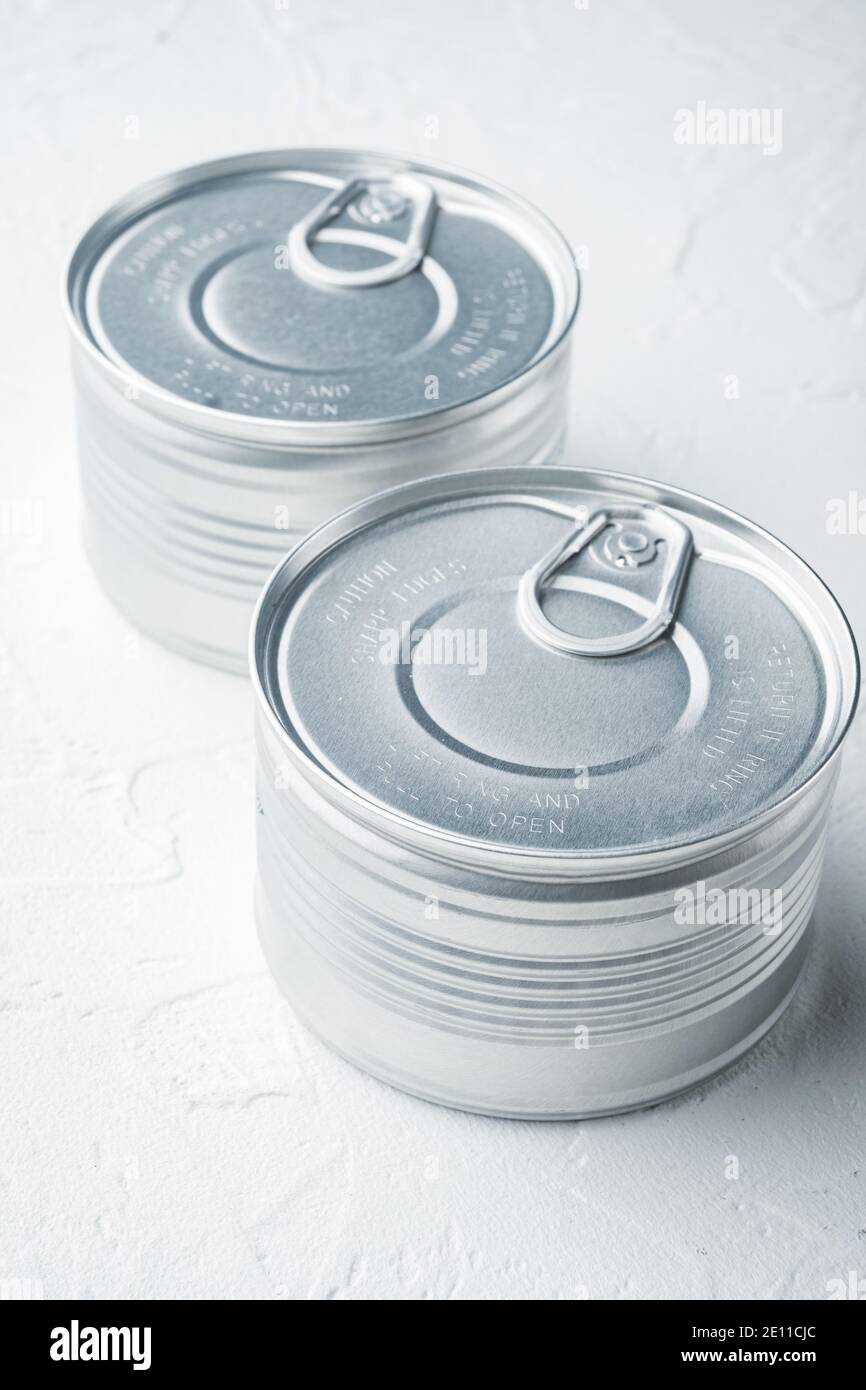 Canned dip tin can, on white background Stock Photo Alamy