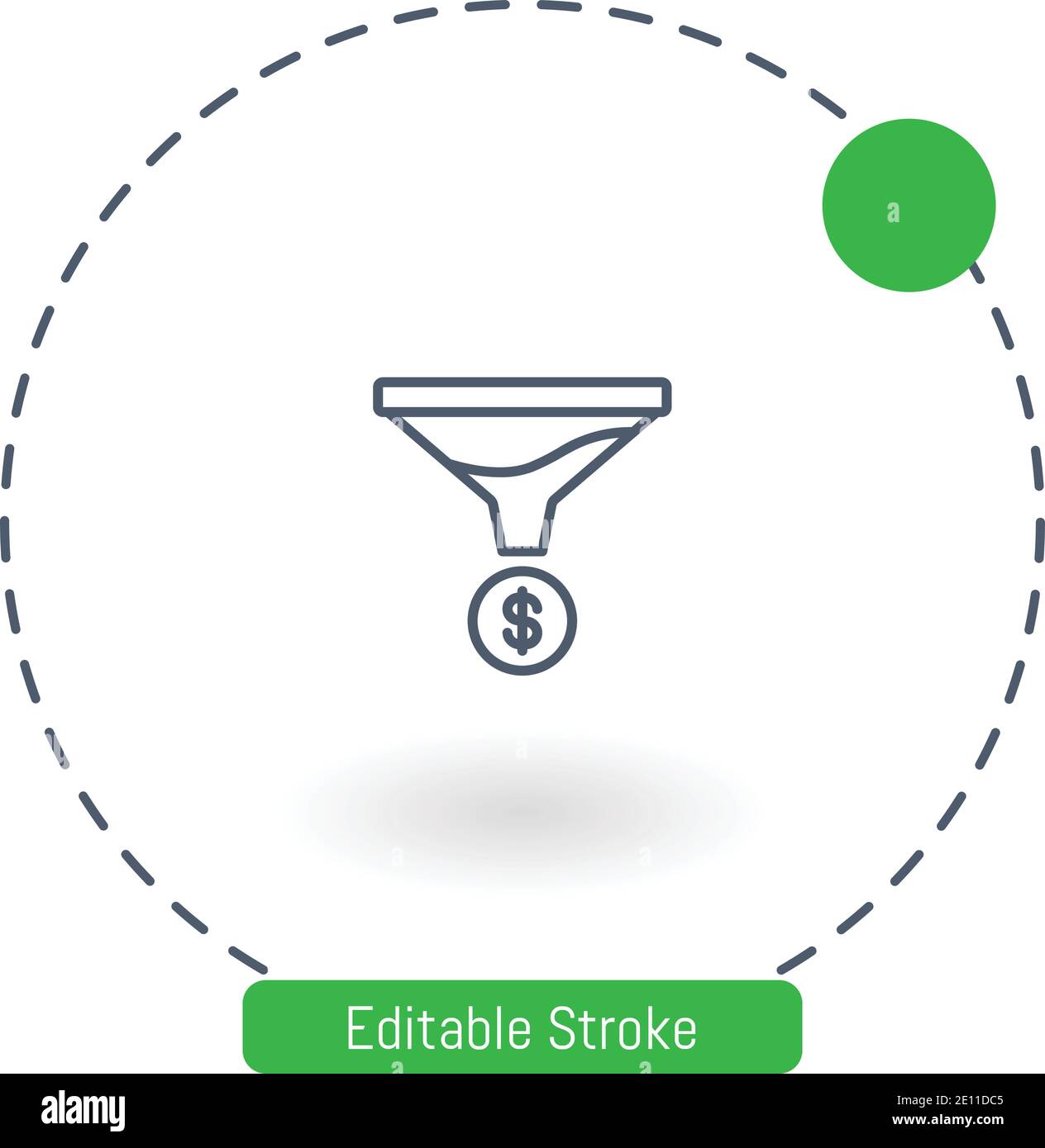 funnel vector icon editable stroke outline icons for web and mobile Stock Vector