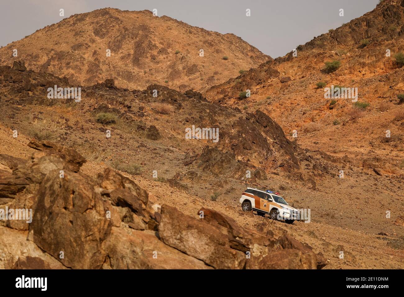 Police during the Dakar 2021as Prologue and start podium ceremony in Jeddah, Saudi Arabia on January 2, 2021 - Photo Flor / LM Stock Photo