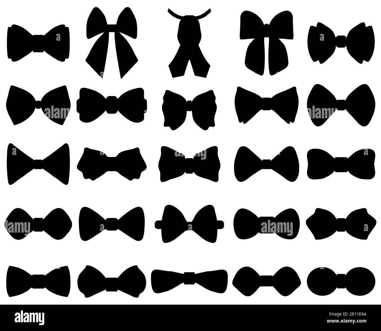 Black silhouettes of bow ties on a white background Stock Photo - Alamy