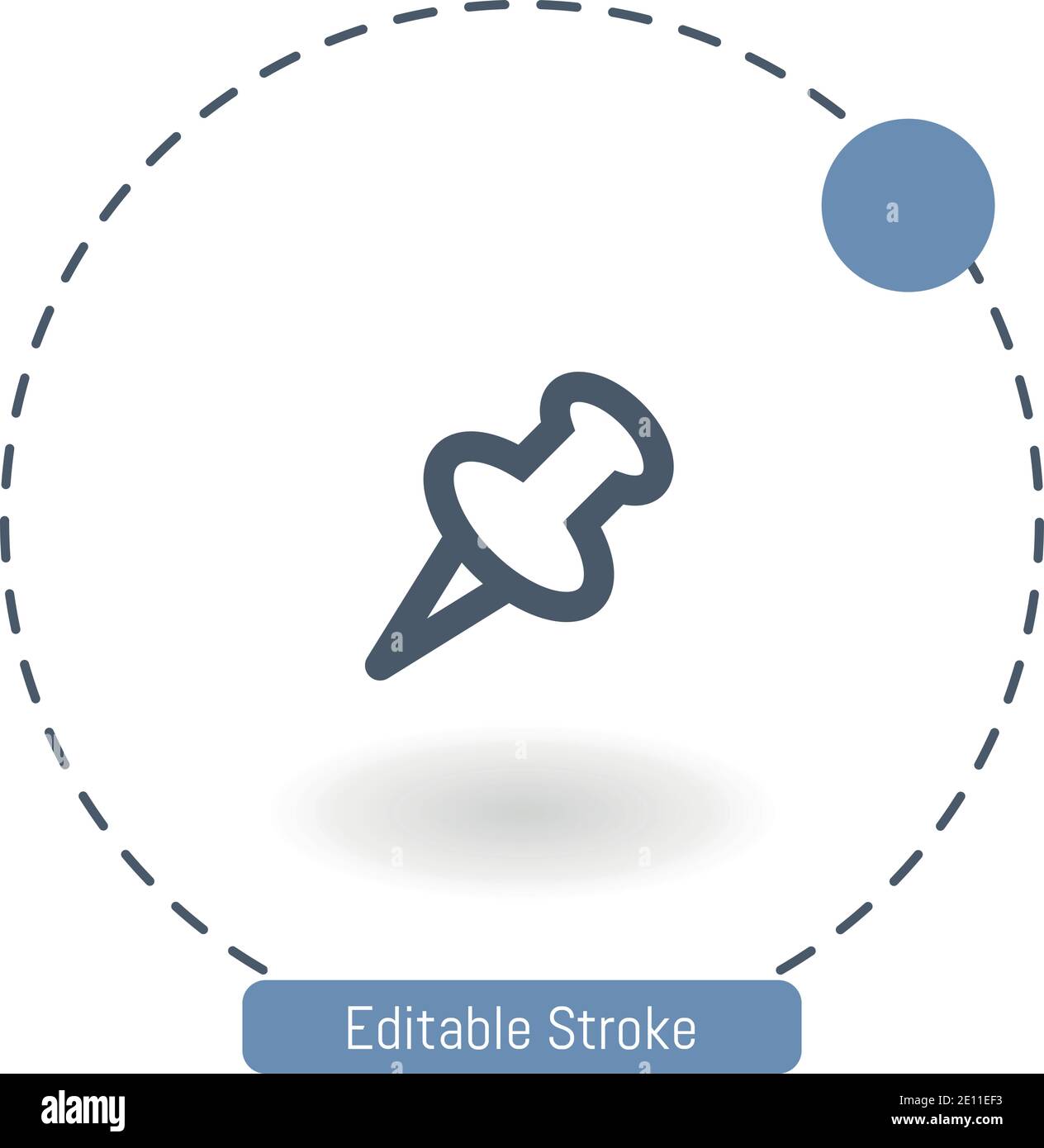 push pin vector icon editable stroke outline icons for web and mobile ...