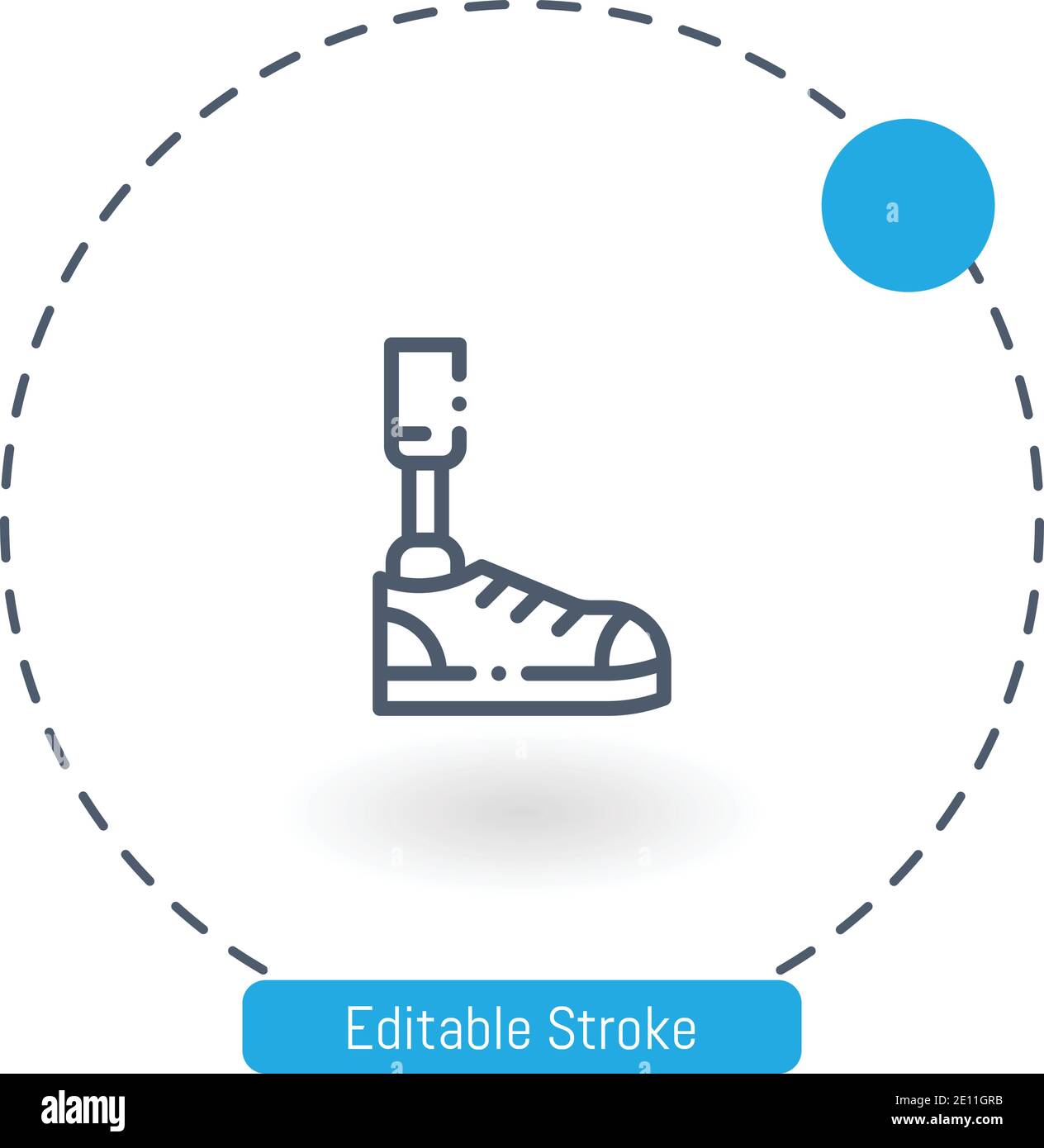 prosthetic vector icon editable stroke outline icons for web and mobile Stock Vector